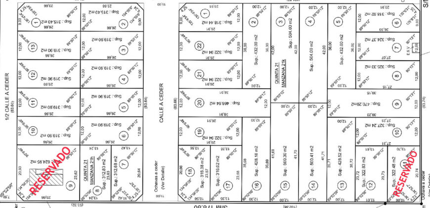 Loteo en venta desde 300 m2